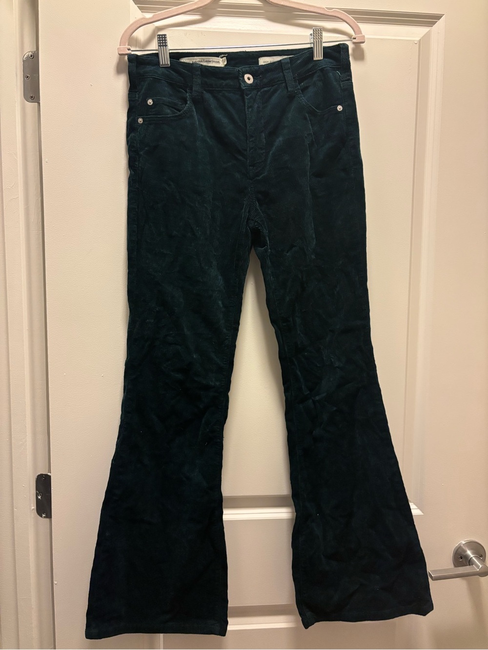 Anthropologie Dark Teal Corduroy Flare Jeans